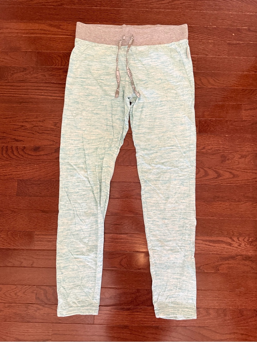 bebe Women's Light Blue Sweatpants with Gray Waistband